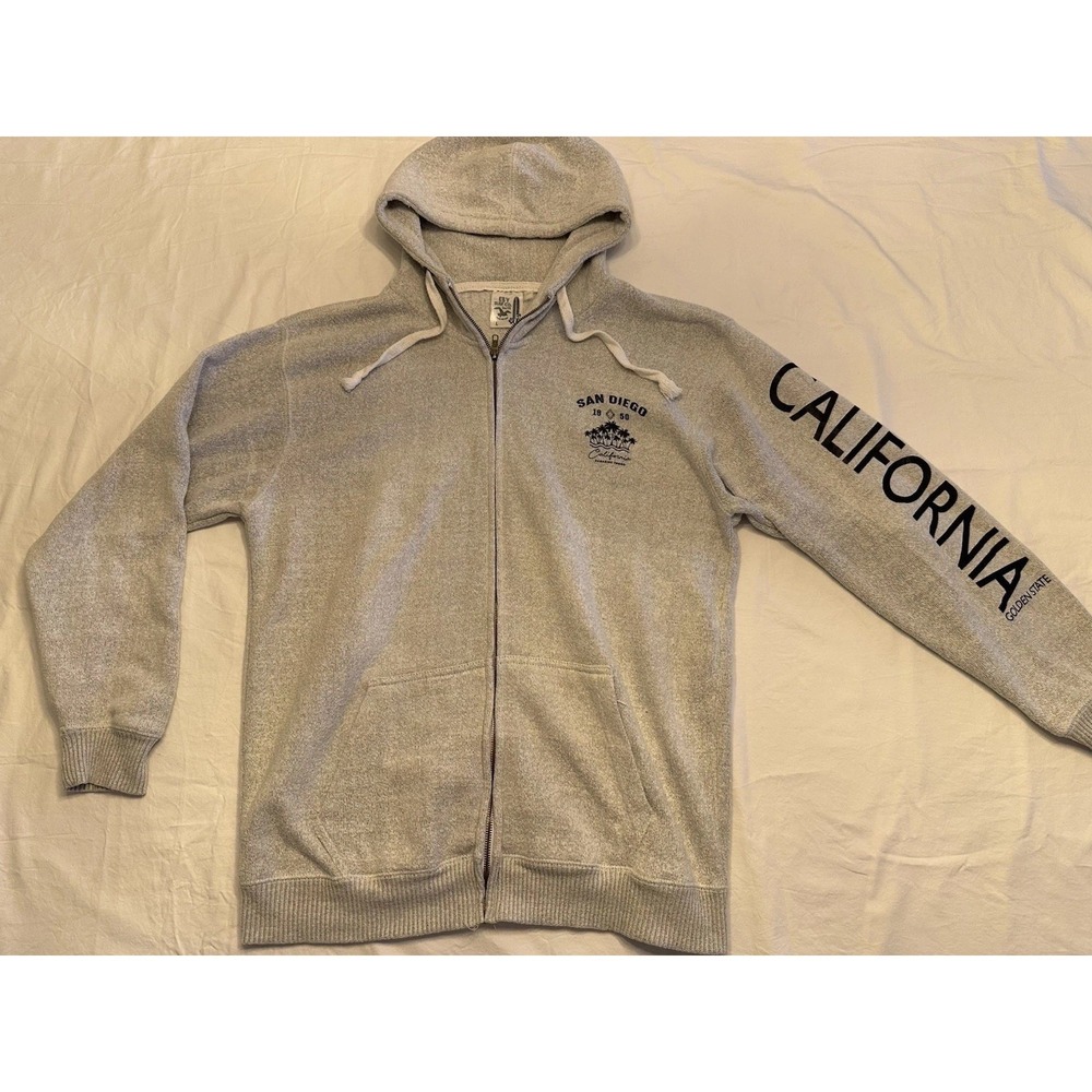 ESY Surf Co. Men's Gray Sweatshirt Hoodie L Classic Surf Wear Unisex Zip Up